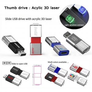 Flash Drive Acrylic 3D Laser สกรีนโลโก้