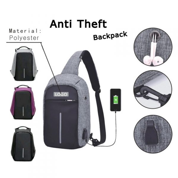 กระเป๋าเป้กันขโมย Anti Theft Backpack พรีเมี่ยม สกรีนโลโก้