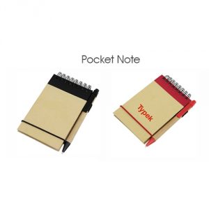 สมุดโน๊ตริมลวด กระดาษ ECO Pocket Note สมุดบันทึก พร้อมปากกา พรีเมี่ยม พิมพ์ลาย สกรีนโลโก้