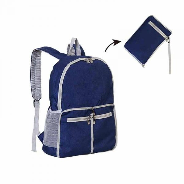 กระเป๋าเป้พับได้ Backpacks สีน้ำเงิน พรีเมี่ยม สกรีนโลโก้