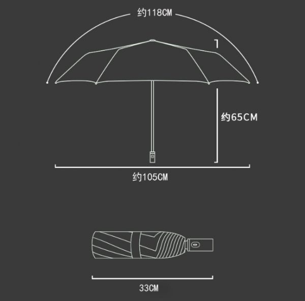 Automatic Umbrella 3 Folding รุ่น 8 Color ร่มพับ เปิด-ปิดออโต้ รุ่น 8สี พร้อมสกรีนโลโก้