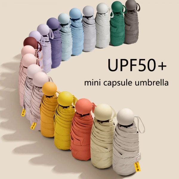 ร่มพับ 5 ตอน รุ่น UPF50+ หัวกลมพาสเทล 5-fold Umbrella พร้อมสกรีนโลโก้