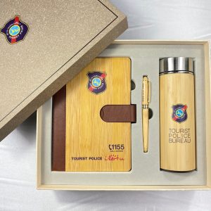 Wooden Series Giftset ชุดของขวัญลายไม้ เลเซอร์,สกรีนโลโก้ พร้อมกล่องและถุงกระดาษ Made to order