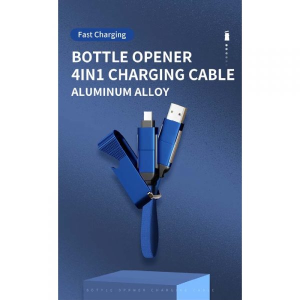 Bottle opener + 4 in 1 charger cable