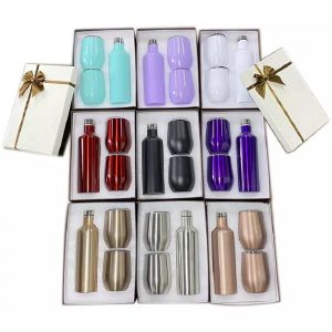 Stainless bottle& 2 cups Giftset