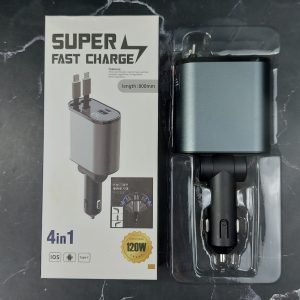 4in1 หัวชาร์จไฟในรถ Quick Super Fast Charge